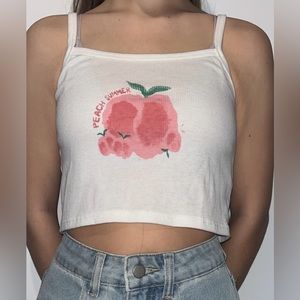 peach graphic cami top, size small, shein